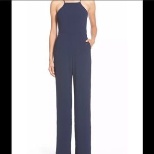 Navy, high neck jumpsuit by Wayf.